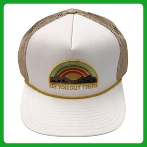 Katin "See You Out There" Trucker Hat Men White Tan Tree Mountain‎ Mesh Snapback